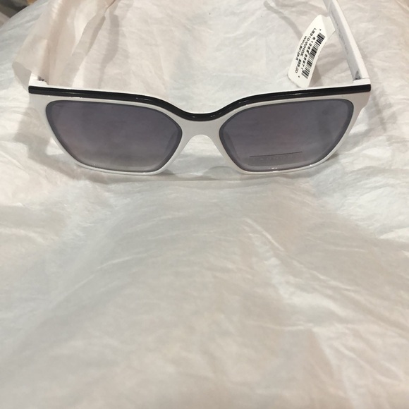 Laundry Shelli‎ Segal LS310 white black trim brow bar square look sunglasses new main image 12